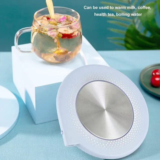 Alt view image 2 of 7 - Coffee Mug Warmer for Desk, 55C Constant Temperature Electric Cup Warmer with Auto Shut Off for Desk Use, USB Powered for Coffee Tea Milk, Blue