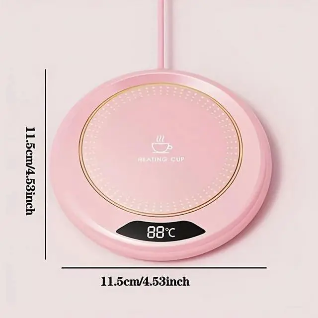 Alt view image 2 of 7 - Cup Warmer Coffee Mug Warmer Cordless Candle Warmer, USB Powered Heating Coaster with 3 Adjustable Heating Levels, Beverage Heater for Office Desk, Camping, Kitchen - Pink
