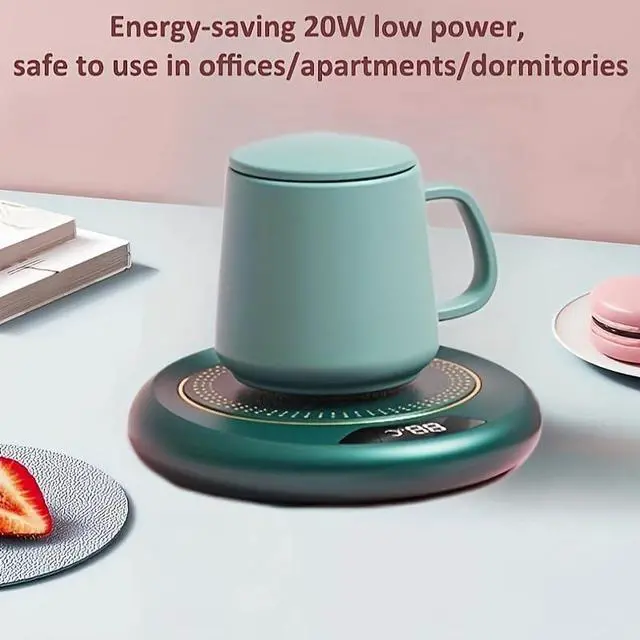 Alt view image 5 of 7 - Cup Warmer Coffee Mug Warmer Cordless Candle Warmer, USB Powered Heating Coaster with 3 Adjustable Heating Levels, Beverage Heater for Office Desk, Camping, Kitchen - Pink