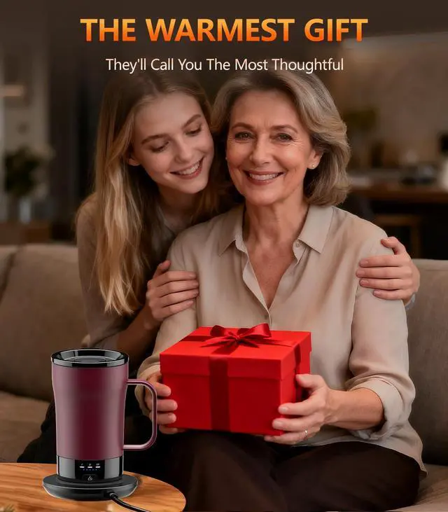 Alt view image 7 of 7 - Self-Heating Coffee Mug, 14oz Heated Coffee Mug - Rechargeable Temperature Control Coffee Mug Keep Coffee Hot, Smart Mug Great Gift for Coffee Lovers & Slow Sippers