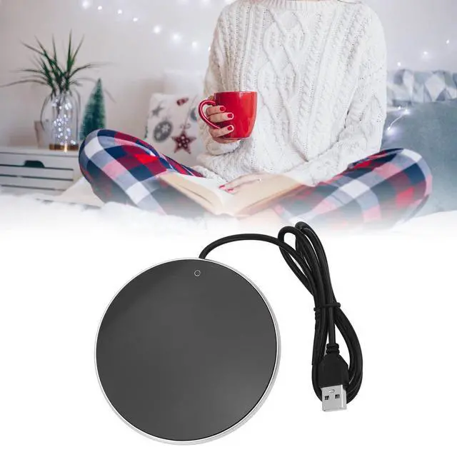 Alt view image 2 of 7 - USB Candle Warmer Plate Auto Shut Off Small Portable 5V 2A Coffee Mug Warmer for Home Office Silver
