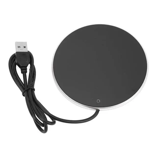 Alt view image 7 of 7 - USB Candle Warmer Plate Auto Shut Off Small Portable 5V 2A Coffee Mug Warmer for Home Office Silver