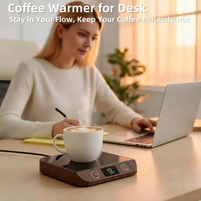 Alt view image 6 of 7 - Coffee Mug Warmer & Candle Warmer 2-in-1, 6 Temps, 12-Hr Timer & Auto Shut-Off, 46W Electric Smart Cup Warmer for Desk, Coffee Gifts for Women Men & Home Office