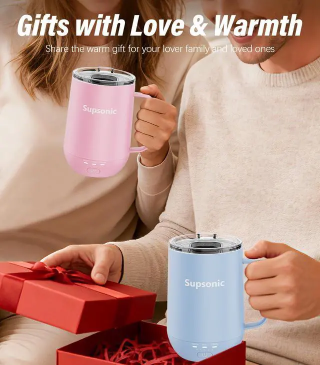 Alt view image 5 of 7 - - 16oz Self Heating Coffee Mug, Smart Heated Coffee Mug Faster Direct-Contact Heating Up to 149°F, Coffee Mug Warmer Set with Auto Shut-Off - Gifts for Men Women | S2