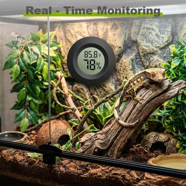 Alt view image 7 of 7 - 4-Pack Mini Hygrometer Thermometer, Digital LCD Humidity Meter Indoor/Outdoor Temperature Humidity Monitor, Reptile Thermometer Fahrenheit()/Celsius() for Incubators, Greenhouse Garden, Cellar, Jars