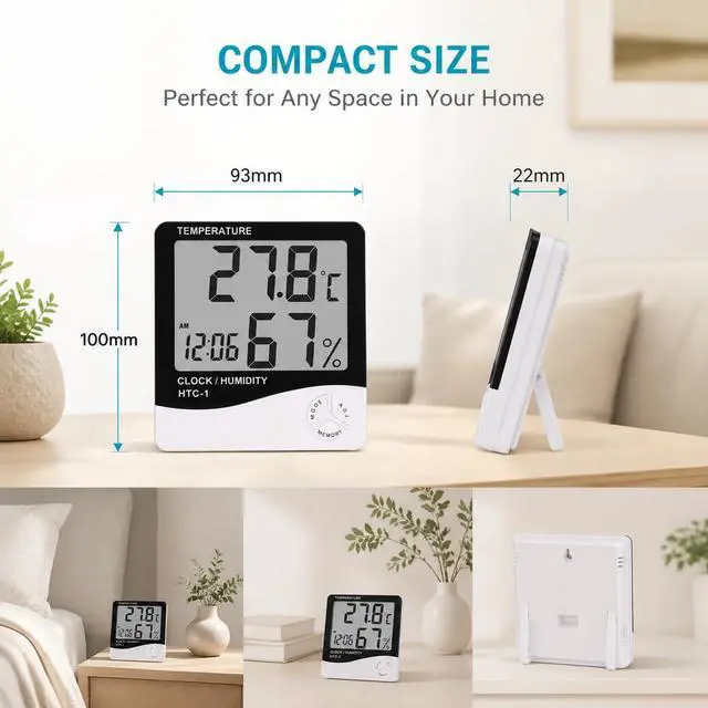 Alt view image 3 of 7 - Digital Hygrometer & Thermometer Indoor Temperature and Humidity Monitor, Mini Room Sensor for Home