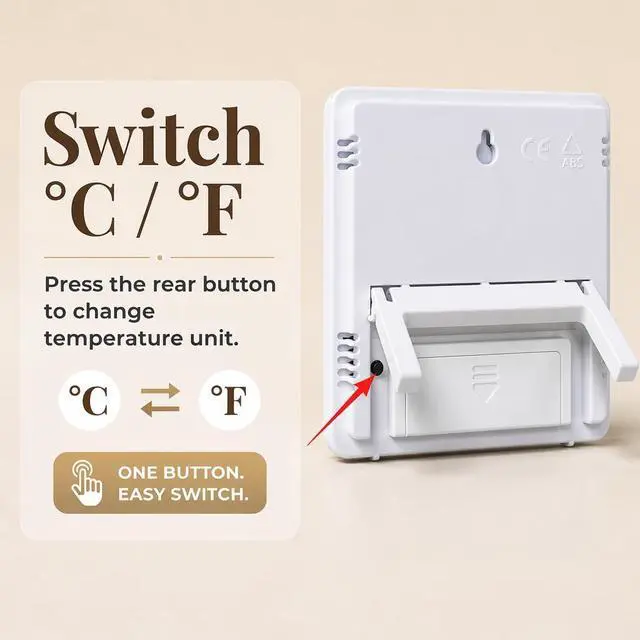 Alt view image 7 of 7 - Digital Hygrometer & Thermometer Indoor Temperature and Humidity Monitor, Mini Room Sensor for Home