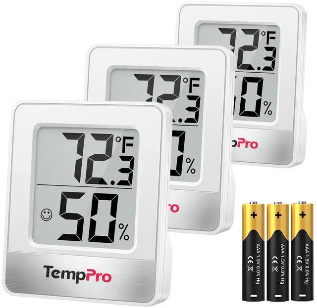 Main image of TP49 3 Pieces Digital Hygrometer Indoor Thermometer Humidity Meter Mini Hygrometer with Temperature and Humidity Monitor Outdoor and Room Thermometer Weather Station (Previously ThermoPro)