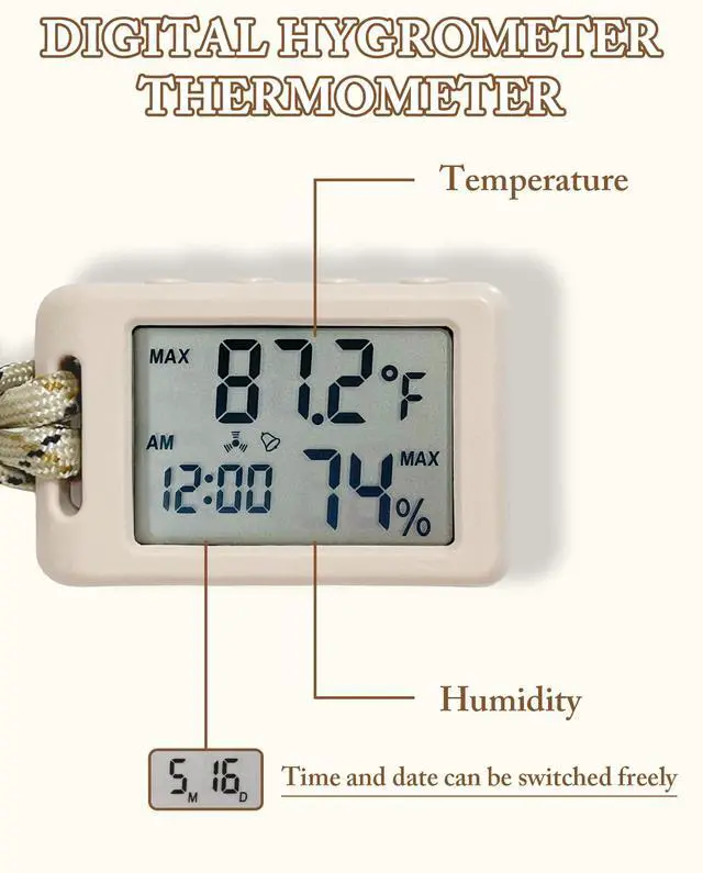 Alt view image 3 of 7 - Portable Mini Thermometer,Digital Hygrometer Humidity Meter