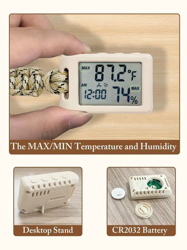 Alt view image 6 of 7 - Portable Mini Thermometer,Digital Hygrometer Humidity Meter