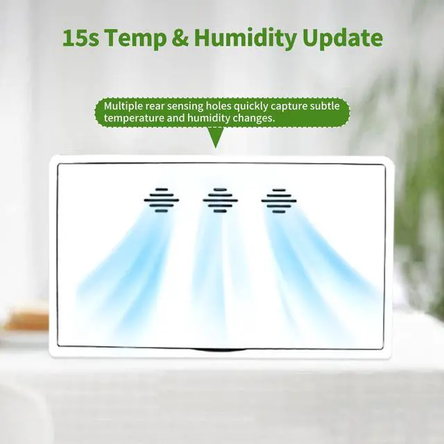 Alt view image 4 of 7 - Digital Hygrometer Room Thermometer for Indoor Home Use, 3.08" Compact LCD Display, 15s Fast Refresh, 3-Color Comfort Indicator, High Accuracy Temperature Humidity Monitor
