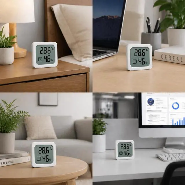 Alt view image 6 of 6 - Digital Hygrometer Indoor Thermometer, Mini Room Humidity Meter with Comfort Indicator, for Home Bedroom Office Greenhouse Indoor Outdoor Thermometer