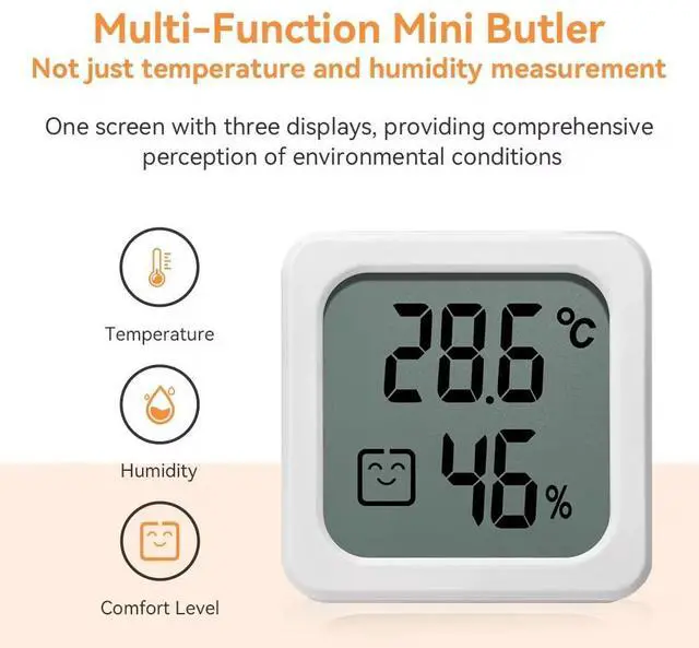 Alt view image 4 of 6 - Digital Hygrometer Indoor Outdoor Thermometer Humidity Meter Room Thermometer with Temperature and Humidity Monitor Mini Hygrometer Outdoor Thermometer
