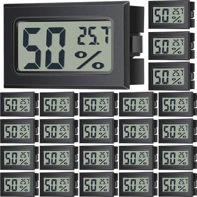 Main image of 24 Pack Mini Digital Hygrometer Thermometers Indoor Humidity Monitor Temperature Humidity Gauge Meter with Fahrenheit for Greenhouse Garden Cellar Closet