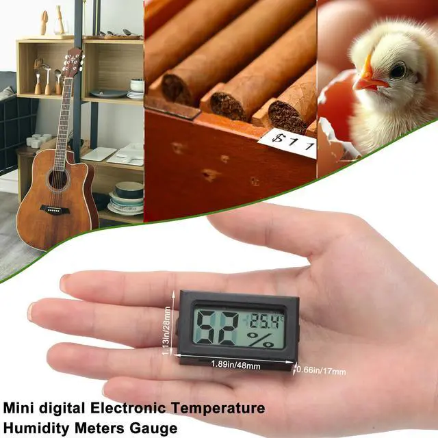 Alt view image 2 of 6 - 24 Pack Mini Digital Hygrometer Thermometers Indoor Humidity Monitor Temperature Humidity Gauge Meter with Fahrenheit for Greenhouse Garden Cellar Closet