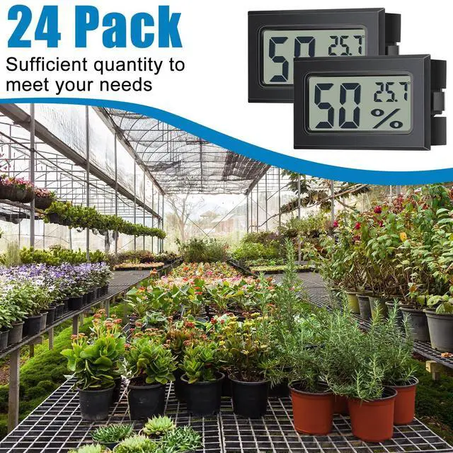 Alt view image 5 of 6 - 24 Pack Mini Digital Hygrometer Thermometers Indoor Humidity Monitor Temperature Humidity Gauge Meter with Fahrenheit for Greenhouse Garden Cellar Closet