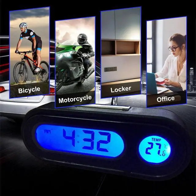 Alt view image 6 of 6 - 2 in 1 Car Digital Thermometer Clock, Mini Electronic Luminous Auto Dashboard Temperature Clock, Universal Vehicle LCD Backlight Portable Tiny Digital Dashboard Clock