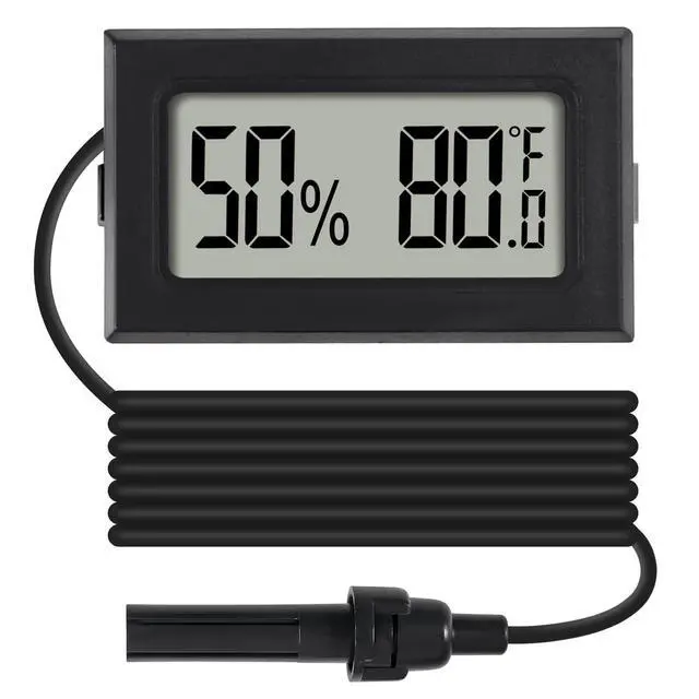 Alt view image 2 of 7 - 6Pcs Mini Digital Thermometer Hygrometer Gauge Indoor with Probe Sensor LCD Display Meter Temperature Humidity Fahrenheit Meter for Incubator Reptile Plant Tank Garden