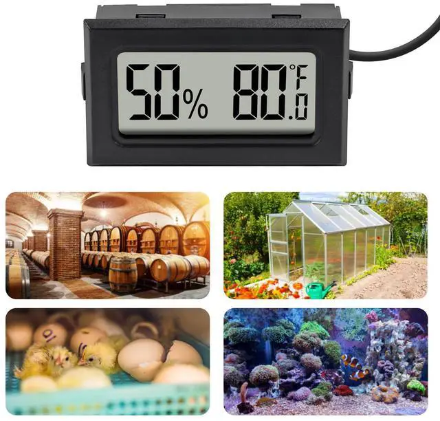 Alt view image 4 of 7 - 6Pcs Mini Digital Thermometer Hygrometer Gauge Indoor with Probe Sensor LCD Display Meter Temperature Humidity Fahrenheit Meter for Incubator Reptile Plant Tank Garden