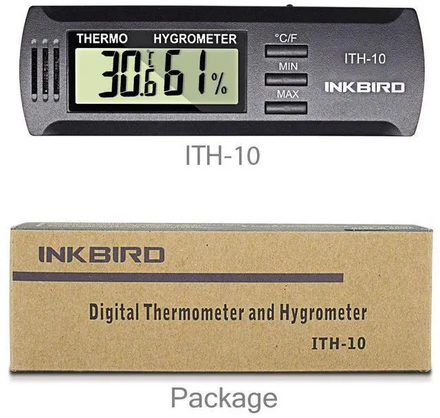 Alt view image 3 of 6 - ITH-10 Digital Thermometer and Hygrometer Temperature Humidity Monitor for Aging Box Guitar Ukulele