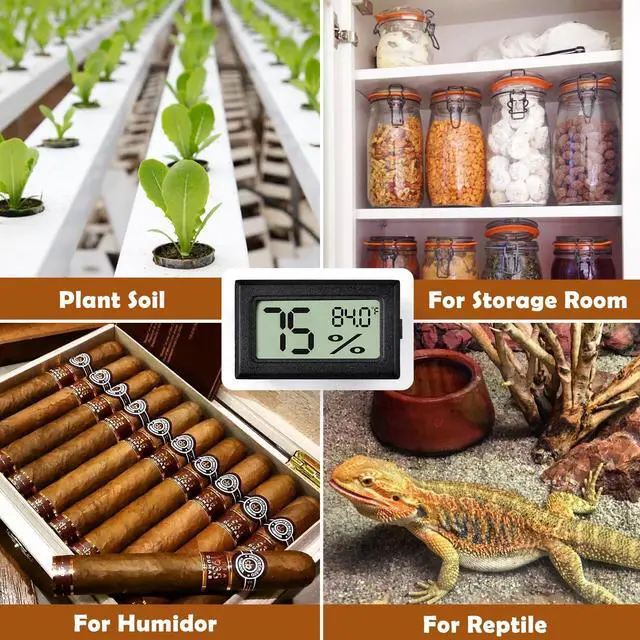 Alt view image 7 of 7 - Reptile Thermometer and Humidity Gauge,2PCS Digital Hygrometer Adhesive Reptile Terrarium Hydrometer,Bearded Dragon Tank Accessories,Pet Humidity Meter Supplies for Leopard Crested Gecko,Snake,Lizard