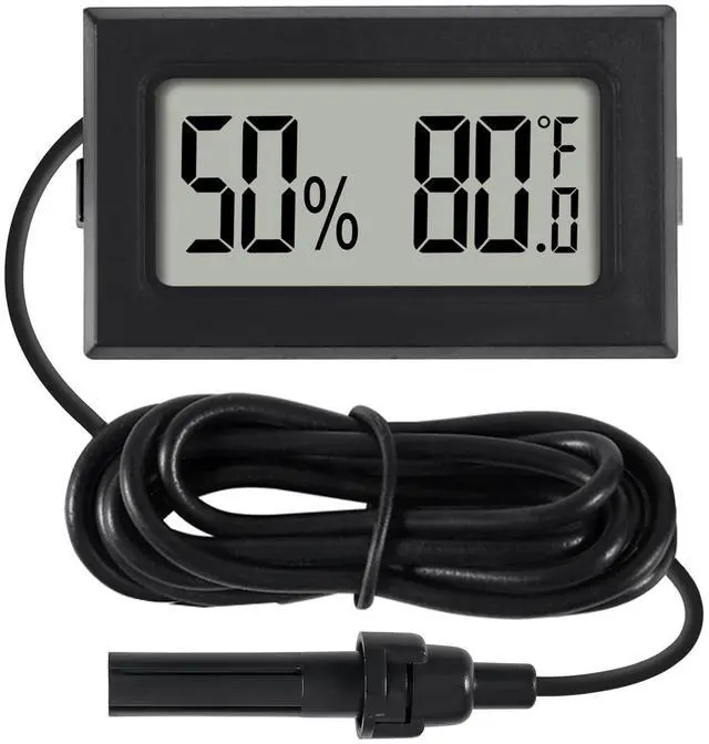 Main image of 1Pcs Mini Digital Thermometer Hygrometer Gauge with Probe Sensor LCD Display Meter Indoor Temperature Humidity Fahrenheit Meter for Incubator Reptile Plant Tank Garden