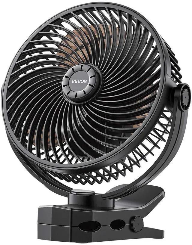 Main image of Portable Clip Fan, Rechargeable Clip On Fan, USB Port with 3 Speeds & Circulation Mode, Strong Airflow Sturdy Clamp, Long Runtime for Desk, Golf Cart, Outdoor Camping Treadmill, Office, Black
