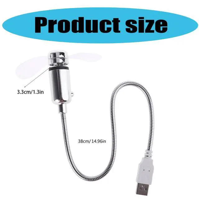 Alt view image 2 of 7 - Portable USB-powered Cooling Fan, Flexible Gooseneck Desktop Fan With Switch, Suitable For Desktop Computers, Laptops, And Tablets