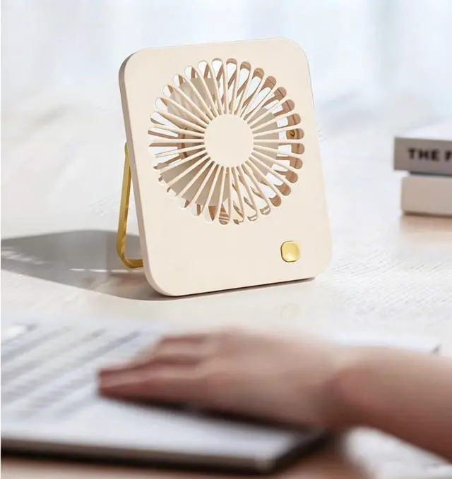 Alt view image 2 of 5 - 1Pc Portable USB Plug-in Fan, Low-Noise Small Desktop Wall-Mounted 3 Speed Fan for Home Office Bedroom Dormitory,Almond White