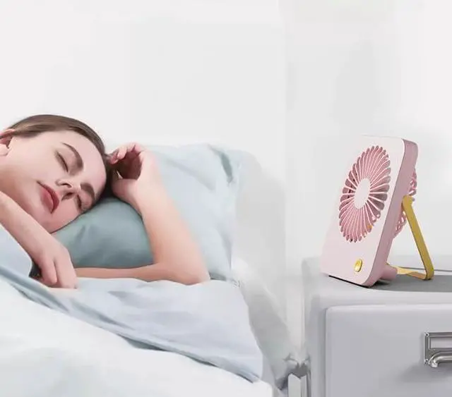 Alt view image 4 of 5 - 1Pc Portable USB Plug-in Fan, Low-Noise Small Desktop Wall-Mounted 3 Speed Fan for Home Office Bedroom Dormitory,Almond White