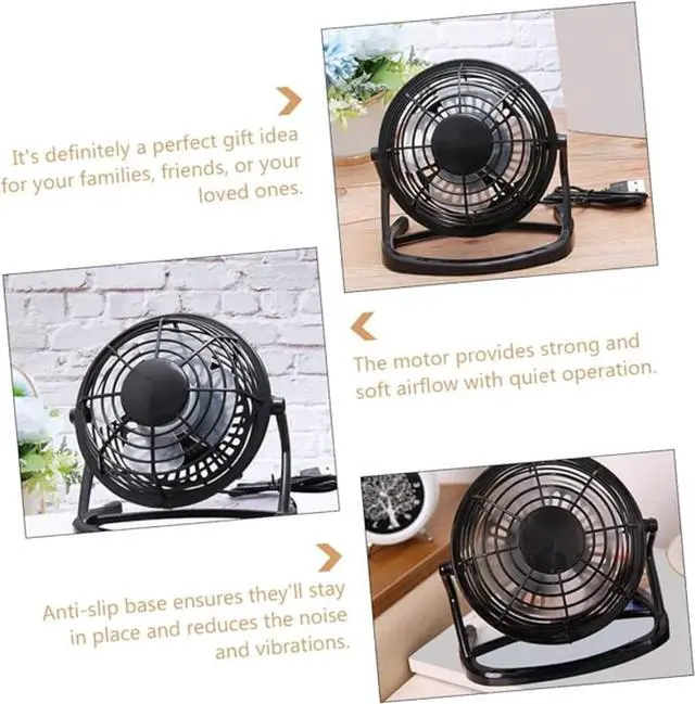 Alt view image 3 of 7 - USB Powered Mini Desktop Cooling Fan Small Table Fan with Non Slip Base Detachable Cover for Easy Cleaning Personal Cooling for Office Study and Home Use