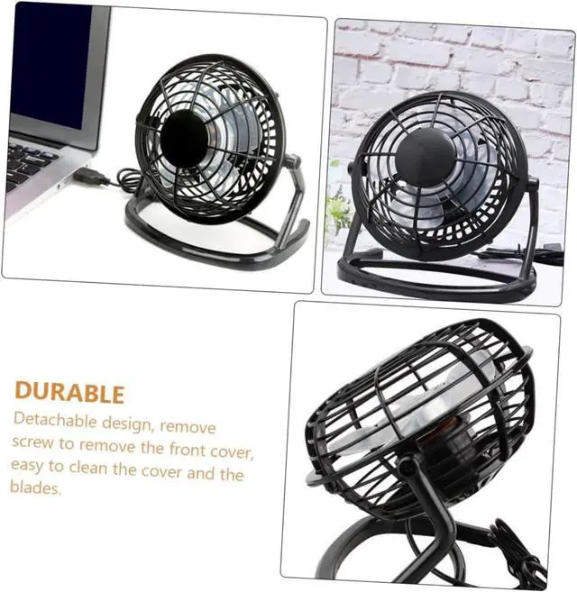 Alt view image 7 of 7 - USB Powered Mini Desktop Cooling Fan Small Table Fan with Non Slip Base Detachable Cover for Easy Cleaning Personal Cooling for Office Study and Home Use