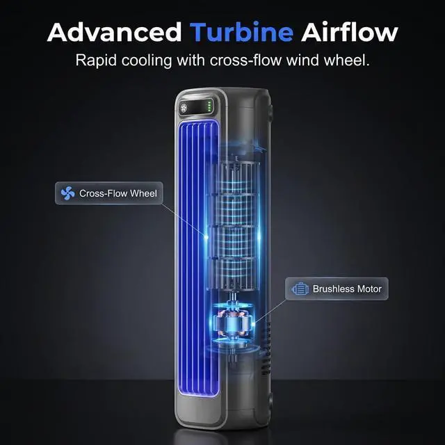 Alt view image 3 of 7 - Portable Air Conditioner Cooling Fan Quiet with 3 Speeds, 2026 New Wall Mounted Fan, Portable Usb Desk Fan, Quiet Small Room Fan for Home Room, Adjustable Desk Fan for Office Work (1, Gray)