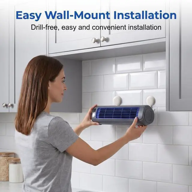 Alt view image 4 of 7 - Portable Air Conditioner Cooling Fan Quiet with 3 Speeds, 2026 New Wall Mounted Fan, Portable Usb Desk Fan, Quiet Small Room Fan for Home Room, Adjustable Desk Fan for Office Work (1, Gray)
