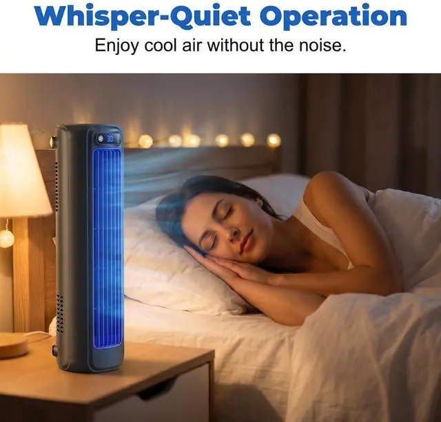 Alt view image 7 of 7 - Portable Air Conditioner Cooling Fan Quiet with 3 Speeds, 2026 New Wall Mounted Fan, Portable Usb Desk Fan, Quiet Small Room Fan for Home Room, Adjustable Desk Fan for Office Work (1, Gray)
