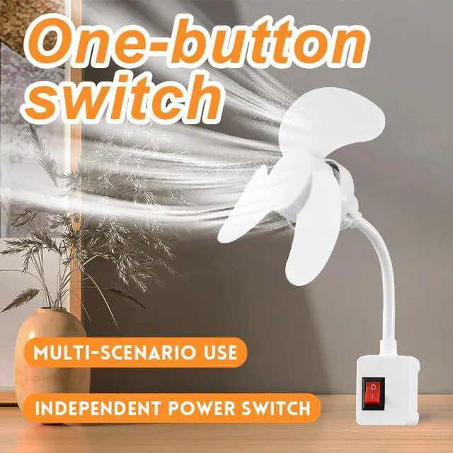 Alt view image 2 of 5 - Portable Power Socket Mini Fan, Flexible Gooseneck, Desktop Personal Fan With Switch, Suitable For Work And Study
