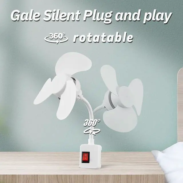 Alt view image 4 of 5 - Portable Power Socket Mini Fan, Flexible Gooseneck, Desktop Personal Fan With Switch, Suitable For Work And Study