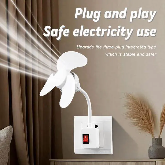 Alt view image 5 of 5 - Portable Power Socket Mini Fan, Flexible Gooseneck, Desktop Personal Fan With Switch, Suitable For Work And Study