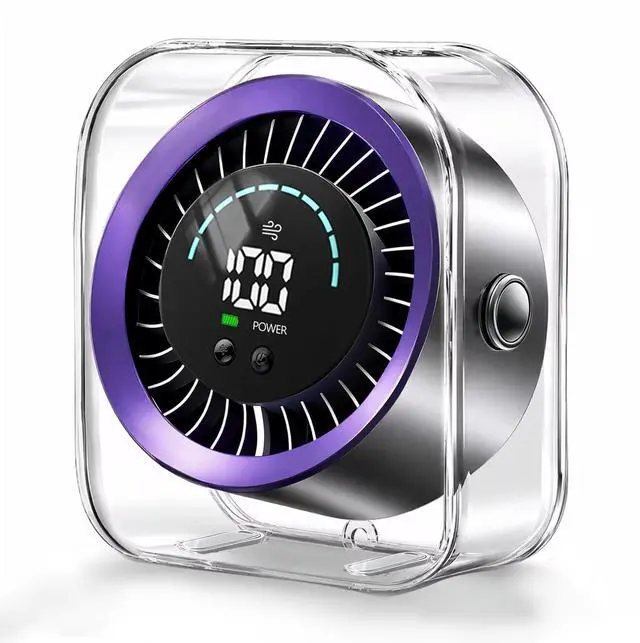 Main image of Desk Fan Small Quiet, Rechargeable USB Table Fan with Turbo Airflow, 100 Speeds LED Display, 360° Rotation, Portable Battery Powered Desktop Fan for Bedroom Home Office Travel, Grey