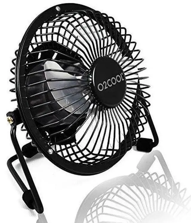 Main image of 4" USB Personal Desk Fan Portable Mini Table Cooling Fan - Plugs into Computer - Adjustable 360° Tilt, Quiet, Rubber Grip Feet - Black