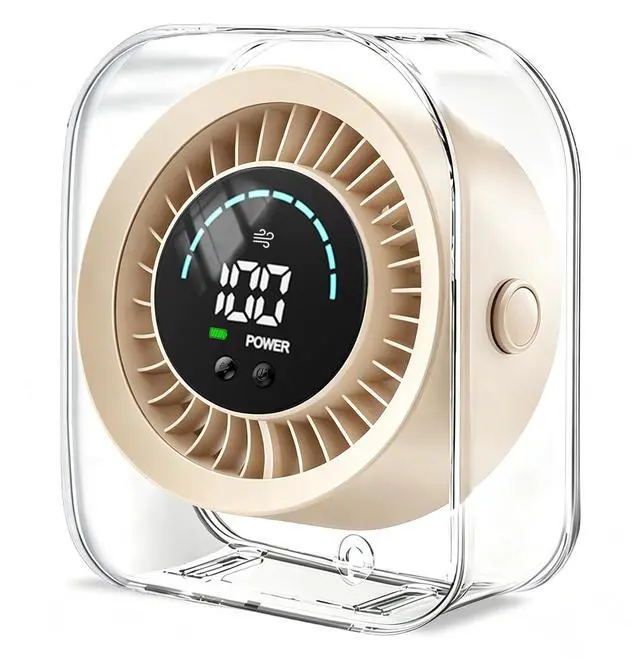 Main image of Desk Fan Small Quiet, Rechargeable USB Table Fan with Turbo Airflow, 100 Speeds LED Display, 360° Rotation, Portable Battery Powered Desktop Fan for Bedroom Home Office Travel, White