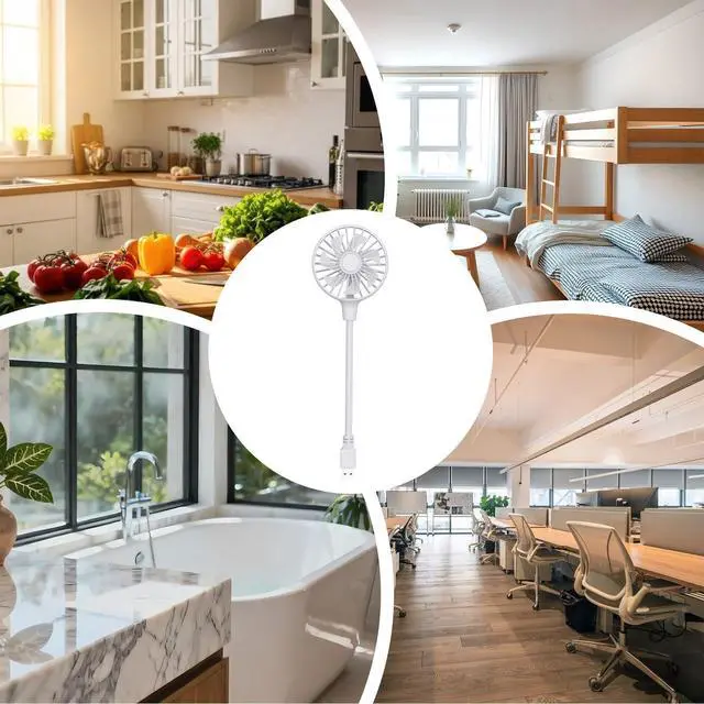 Alt view image 4 of 7 - Mini USB Fan | Quiet Flexible Portable Plug and Play | Adjustable Small Fan | for Power Bank Laptop PC Home Office School Laptop PC Travel Commuting Walking