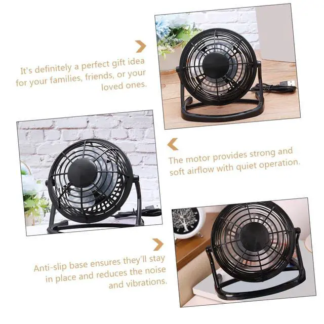 Alt view image 4 of 7 - Mini USB Personal Cooling Fan Portable Air Circulator with Head and Slip Base Quiet Desk Fan for Home Office Study Sleep USB Powered for Laptop Power Bank Car Charger