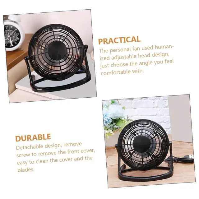 Alt view image 7 of 7 - Mini USB Personal Desk Fan Portable Air Circulator with Detachable Cover Quiet Small Cooling Fan for Office Home Laptop Power Bank Use