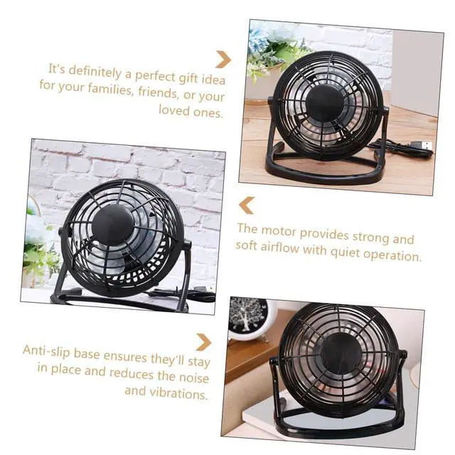 Alt view image 3 of 7 - USB Mini Desk Fan 4-inch Portable Plastic Air Circulator Fan Silent Small USB Powered for Home Office Desktop Use