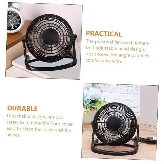 Alt view image 6 of 7 - USB Mini Desk Fan 4-inch Portable Plastic Air Circulator Fan Silent Small USB Powered for Home Office Desktop Use