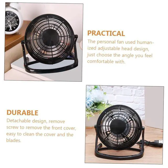 Alt view image 6 of 7 - Mini USB Personal Cooling Fan Portable Air Circulator with Head and Slip Base Quiet Desk Fan for Home Office Study Sleep USB Powered for Laptop Power Bank Car Charger