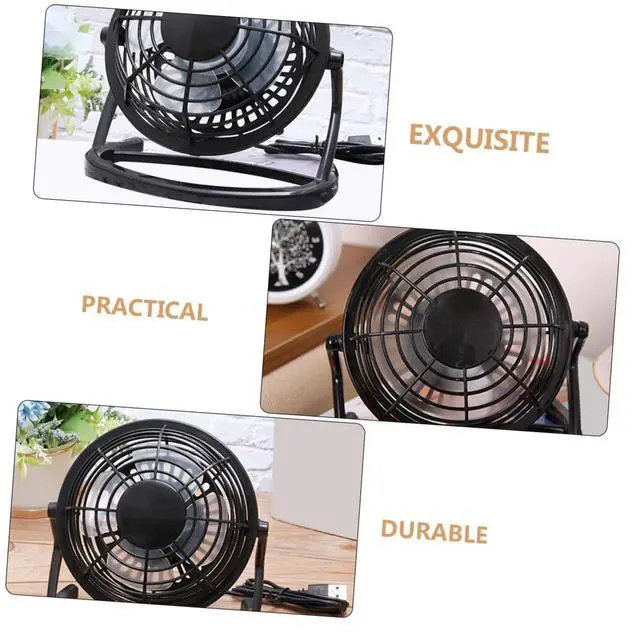 Alt view image 3 of 7 - Mini USB Personal Cooling Fan Portable Air Circulator with Head and Slip Base Quiet Desk Fan for Home Office Study Sleep USB Powered for Laptop Power Bank Car Charger