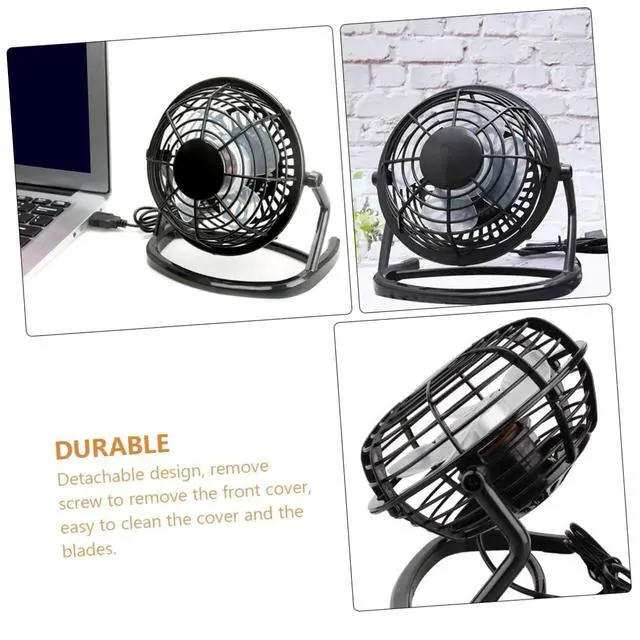 Alt view image 2 of 7 - Mini USB Personal Cooling Fan Portable Air Circulator with Head and Slip Base Quiet Desk Fan for Home Office Study Sleep USB Powered for Laptop Power Bank Car Charger