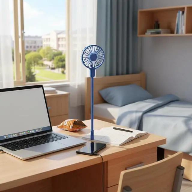 Alt view image 3 of 7 - Usb Mini Fan Portable Cooling Device Plug In Gadget Gooseneck Fan Quiet Motor Adjustable Function Suitable for Office Travel Library, White